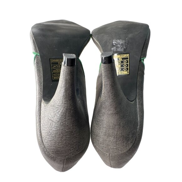 GoMax Carabelle Gray Green Outline Pump Pointed Toe Heels Size 7.5 - Picture 9 of 10